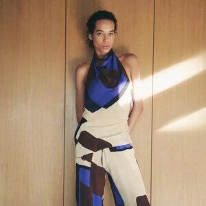 Zara Size Small ZW COLLECTION PRINTED PANTS